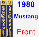 Front Wiper Blade Pack for 1980 Ford Mustang - Premium