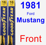 Front Wiper Blade Pack for 1981 Ford Mustang - Premium