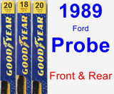 Front & Rear Wiper Blade Pack for 1989 Ford Probe - Premium
