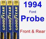 Front & Rear Wiper Blade Pack for 1994 Ford Probe - Premium