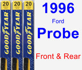 Front & Rear Wiper Blade Pack for 1996 Ford Probe - Premium