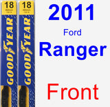 Front Wiper Blade Pack for 2011 Ford Ranger - Premium