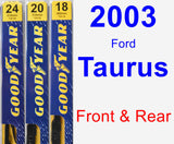 Front & Rear Wiper Blade Pack for 2003 Ford Taurus - Premium