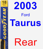 Rear Wiper Blade for 2003 Ford Taurus - Premium