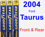 Front & Rear Wiper Blade Pack for 2004 Ford Taurus - Premium