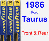 Front & Rear Wiper Blade Pack for 1986 Ford Taurus - Premium