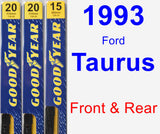 Front & Rear Wiper Blade Pack for 1993 Ford Taurus - Premium