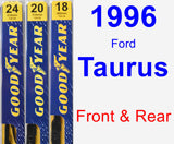 Front & Rear Wiper Blade Pack for 1996 Ford Taurus - Premium