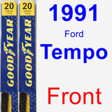 Front Wiper Blade Pack for 1991 Ford Tempo - Premium