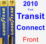Front Wiper Blade Pack for 2010 Ford Transit Connect - Premium
