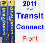 Front Wiper Blade Pack for 2011 Ford Transit Connect - Premium