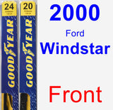 Front Wiper Blade Pack for 2000 Ford Windstar - Premium