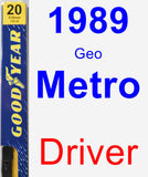 Driver Wiper Blade for 1989 Geo Metro - Premium