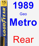 Rear Wiper Blade for 1989 Geo Metro - Premium