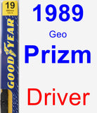 Driver Wiper Blade for 1989 Geo Prizm - Premium