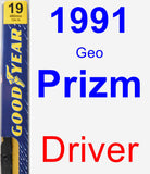 Driver Wiper Blade for 1991 Geo Prizm - Premium