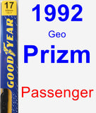 Passenger Wiper Blade for 1992 Geo Prizm - Premium