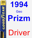 Driver Wiper Blade for 1994 Geo Prizm - Premium