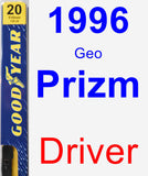 Driver Wiper Blade for 1996 Geo Prizm - Premium