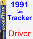 Driver Wiper Blade for 1991 Geo Tracker - Premium