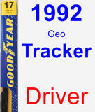 Driver Wiper Blade for 1992 Geo Tracker - Premium