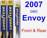 Front & Rear Wiper Blade Pack for 2007 GMC Envoy - Premium