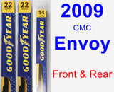 Front & Rear Wiper Blade Pack for 2009 GMC Envoy - Premium