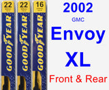 Front & Rear Wiper Blade Pack for 2002 GMC Envoy XL - Premium