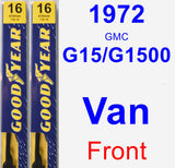 Front Wiper Blade Pack for 1972 GMC G15/G1500 Van - Premium