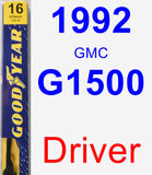 Driver Wiper Blade for 1992 GMC G1500 - Premium