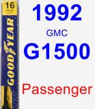 Passenger Wiper Blade for 1992 GMC G1500 - Premium