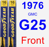 Front Wiper Blade Pack for 1976 GMC G25 - Premium