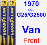 Front Wiper Blade Pack for 1970 GMC G25/G2500 Van - Premium