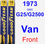 Front Wiper Blade Pack for 1973 GMC G25/G2500 Van - Premium