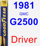 Driver Wiper Blade for 1981 GMC G2500 - Premium