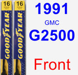 Front Wiper Blade Pack for 1991 GMC G2500 - Premium