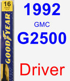 Driver Wiper Blade for 1992 GMC G2500 - Premium