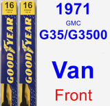 Front Wiper Blade Pack for 1971 GMC G35/G3500 Van - Premium