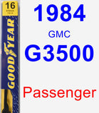 Passenger Wiper Blade for 1984 GMC G3500 - Premium