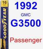 Passenger Wiper Blade for 1992 GMC G3500 - Premium