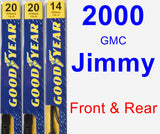 Front & Rear Wiper Blade Pack for 2000 GMC Jimmy - Premium