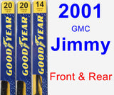 Front & Rear Wiper Blade Pack for 2001 GMC Jimmy - Premium