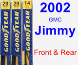 Front & Rear Wiper Blade Pack for 2002 GMC Jimmy - Premium