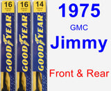 Front & Rear Wiper Blade Pack for 1975 GMC Jimmy - Premium