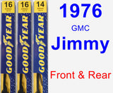 Front & Rear Wiper Blade Pack for 1976 GMC Jimmy - Premium