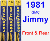 Front & Rear Wiper Blade Pack for 1981 GMC Jimmy - Premium
