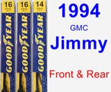 Front & Rear Wiper Blade Pack for 1994 GMC Jimmy - Premium