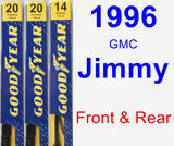 Front & Rear Wiper Blade Pack for 1996 GMC Jimmy - Premium