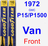 Front Wiper Blade Pack for 1972 GMC P15/P1500 Van - Premium