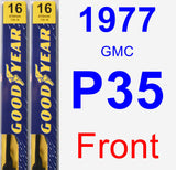 Front Wiper Blade Pack for 1977 GMC P35 - Premium